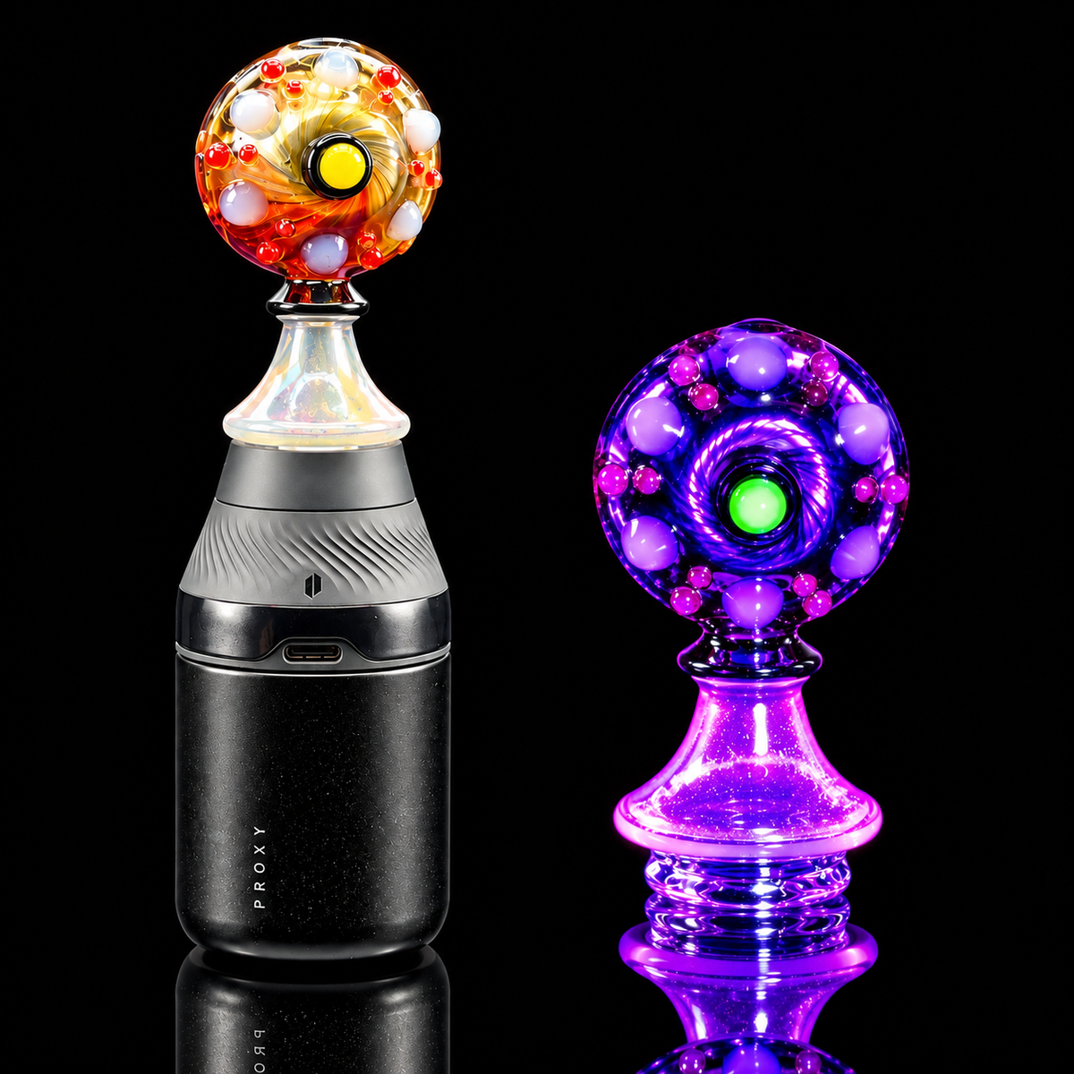 Eternal Flameworks - UV Spaceship Beam Puffco Proxy Core Glass Mouthpiece