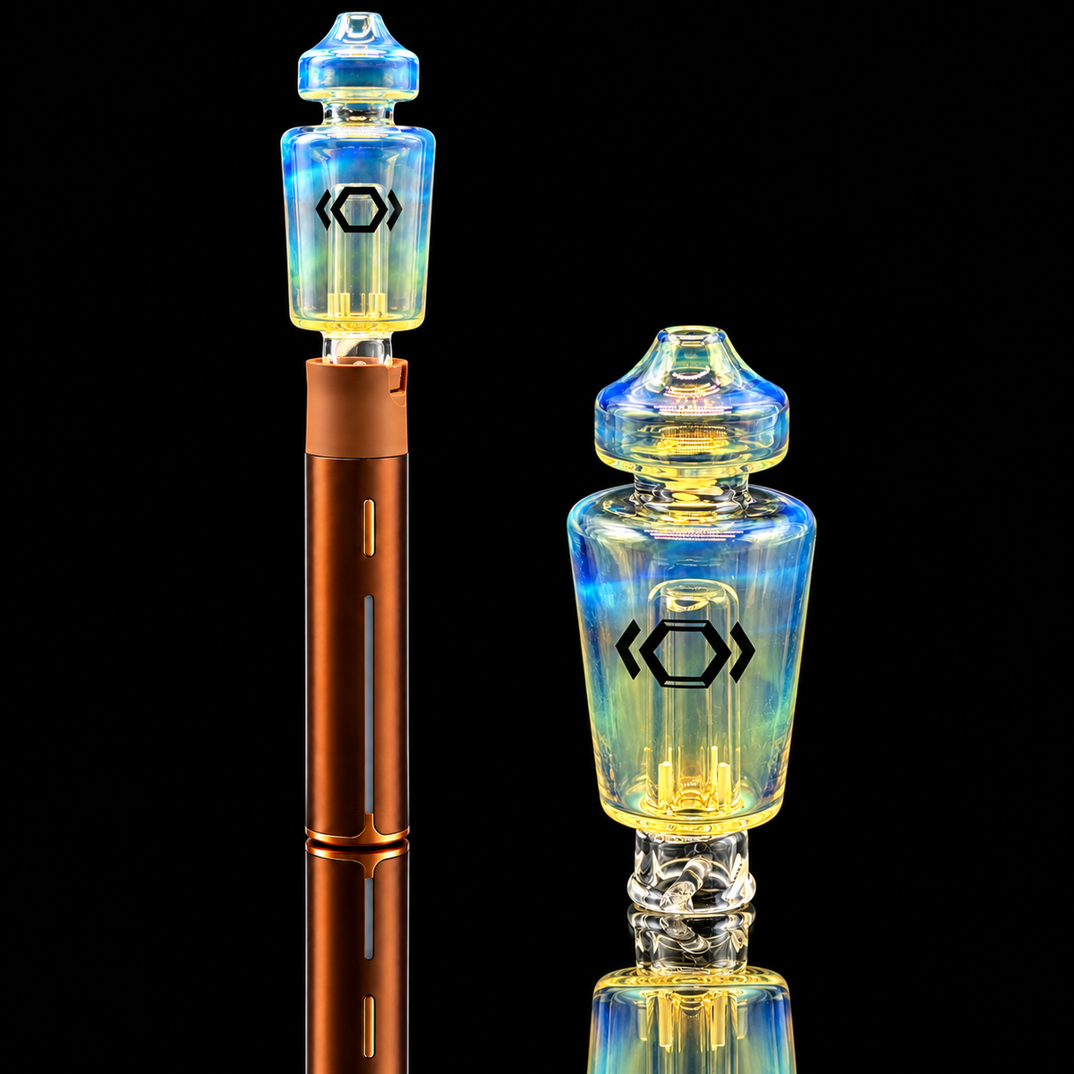 Kickback Glass - Iridescent Puffco Pivot Glass Bubbler Mouthpiece