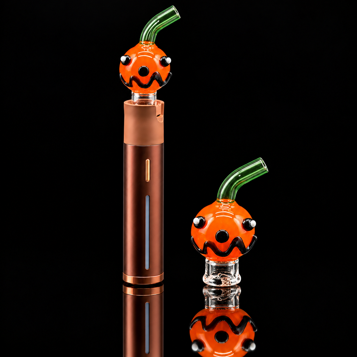 Kickback Glass - Angry Pumpkin Puffco Pivot Glass Mouthpiece