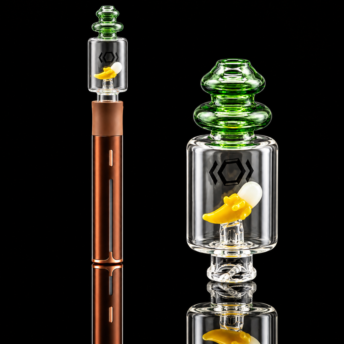 Kickback Glass - Banana Bubbler Puffco Pivot Bubbler Mouthpiece