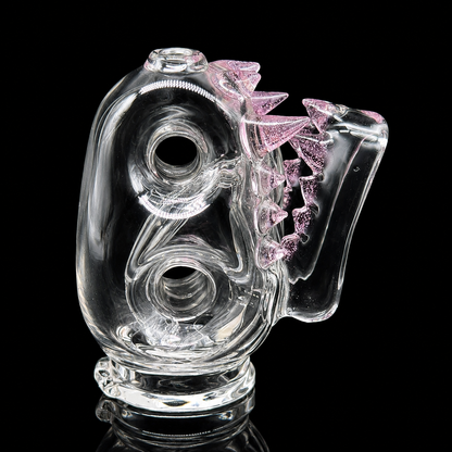 Enuff Glass - Clear Dino Head Color Accent Teeth Wet Puffco Peak Glass Attachment