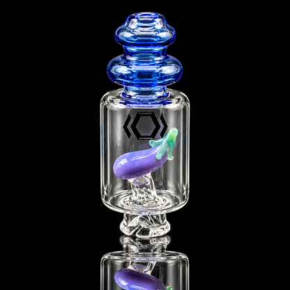KickBack Glass - Eggplant Bubbler Puffco Pivot Glass Bubbler Mouthpiece