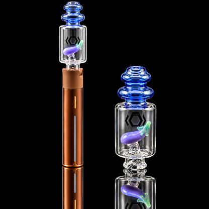 KickBack Glass - Eggplant Bubbler Puffco Pivot Glass Bubbler Mouthpiece