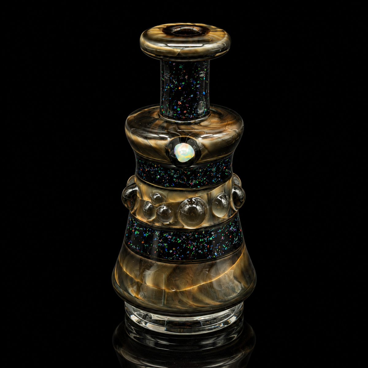AJ Surf City Tubes - Electrum Crushed Opal Chugger Puffco Peak Glass Attachment