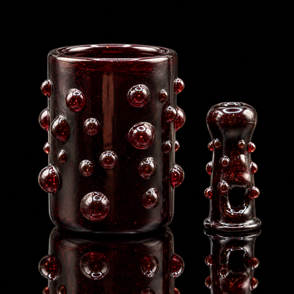 Biohazcreations - Full Color Bubbled Puffco Proxy Core Glass Cup & Mouthpiece Set