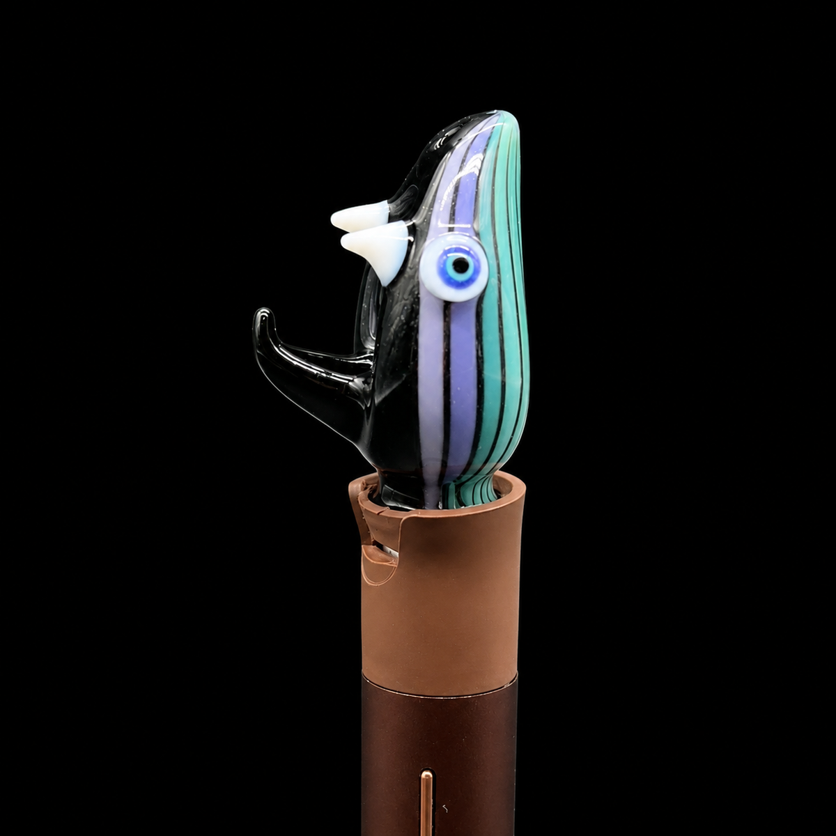 Niko Cray - Line Work Snake Head Puffco Pivot Glass Mouthpiece