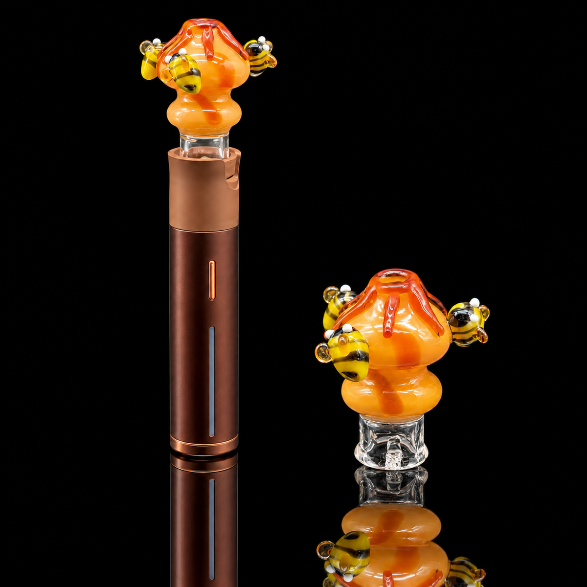 Kickback Glass - Honeybee Puffco Pivot Glass Mouthpiece