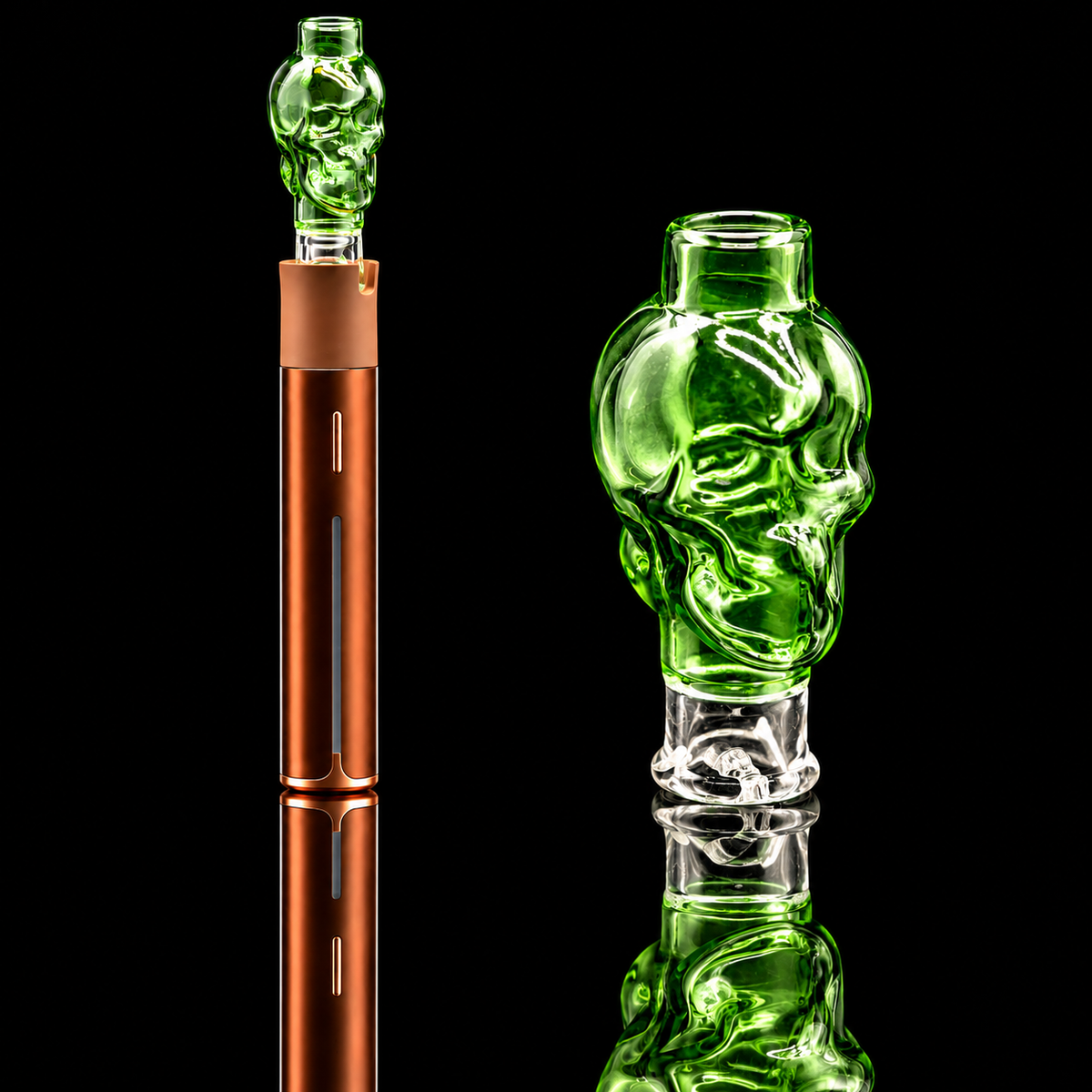 Kickback Glass - Skull Puffco Pivot Glass Mouthpiece
