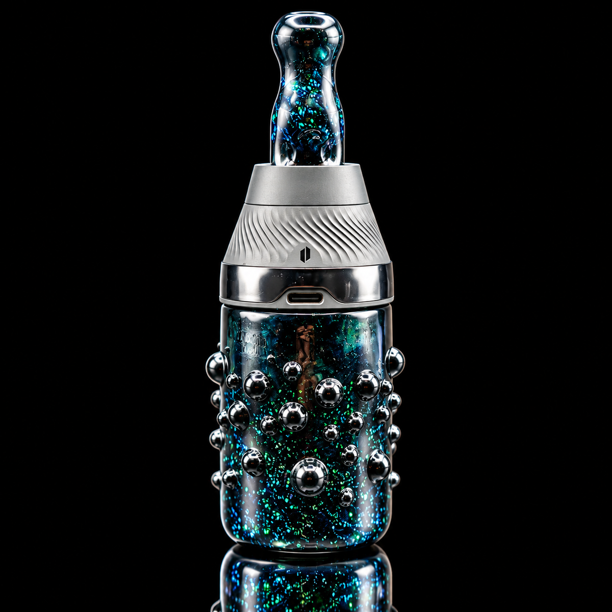 Biohazcreations - Black Crushed Opal Puffco Proxy Core Cup & Mouthpiece Set