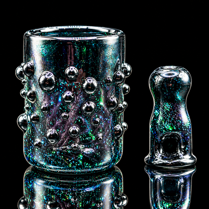 Biohazcreations - Black Crushed Opal Puffco Proxy Core Cup & Mouthpiece Set