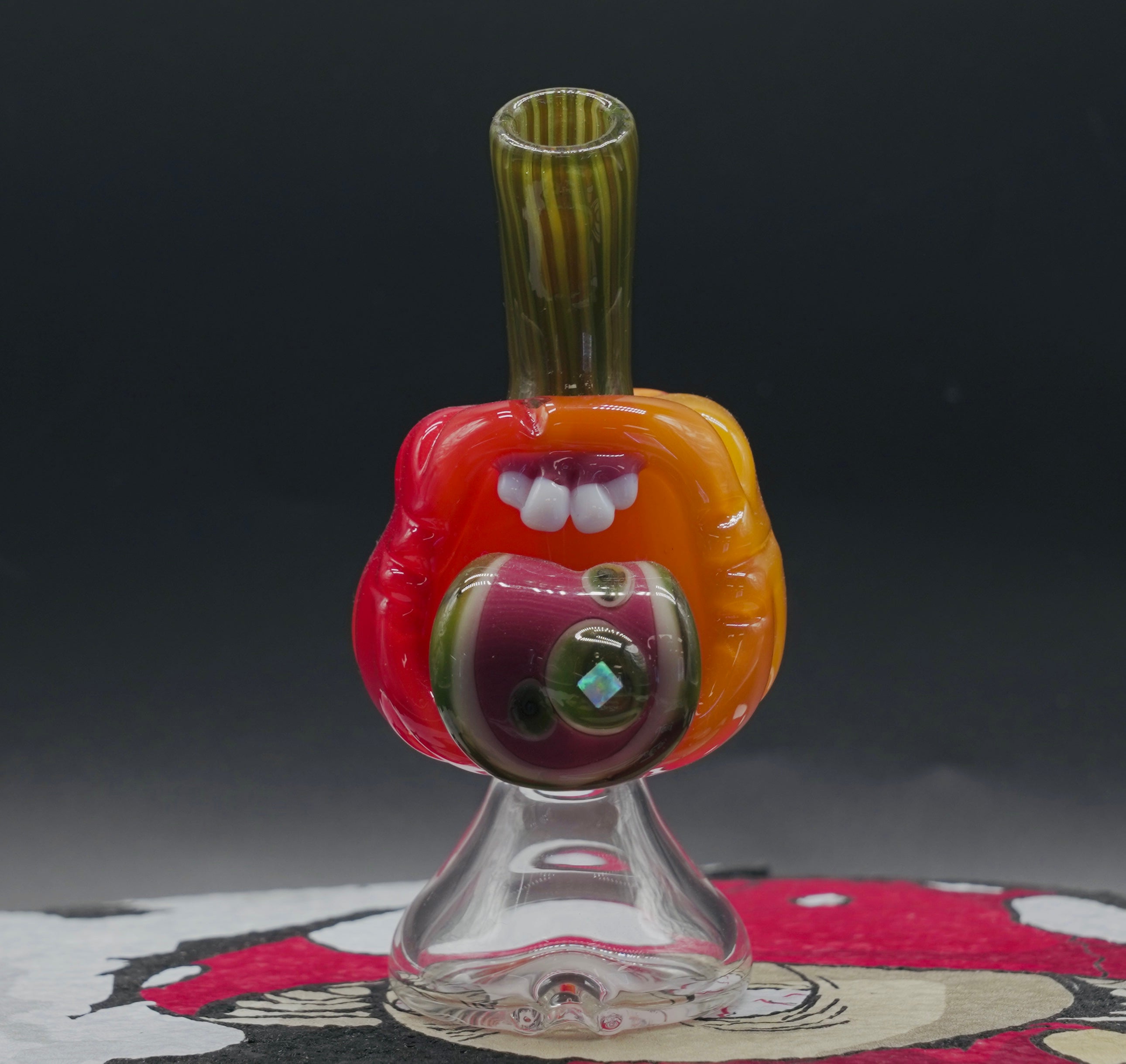 GLASSHOLE PUMPKIN GOBBLER DRY TOP PUFFCO GLASS ATTACHMENT