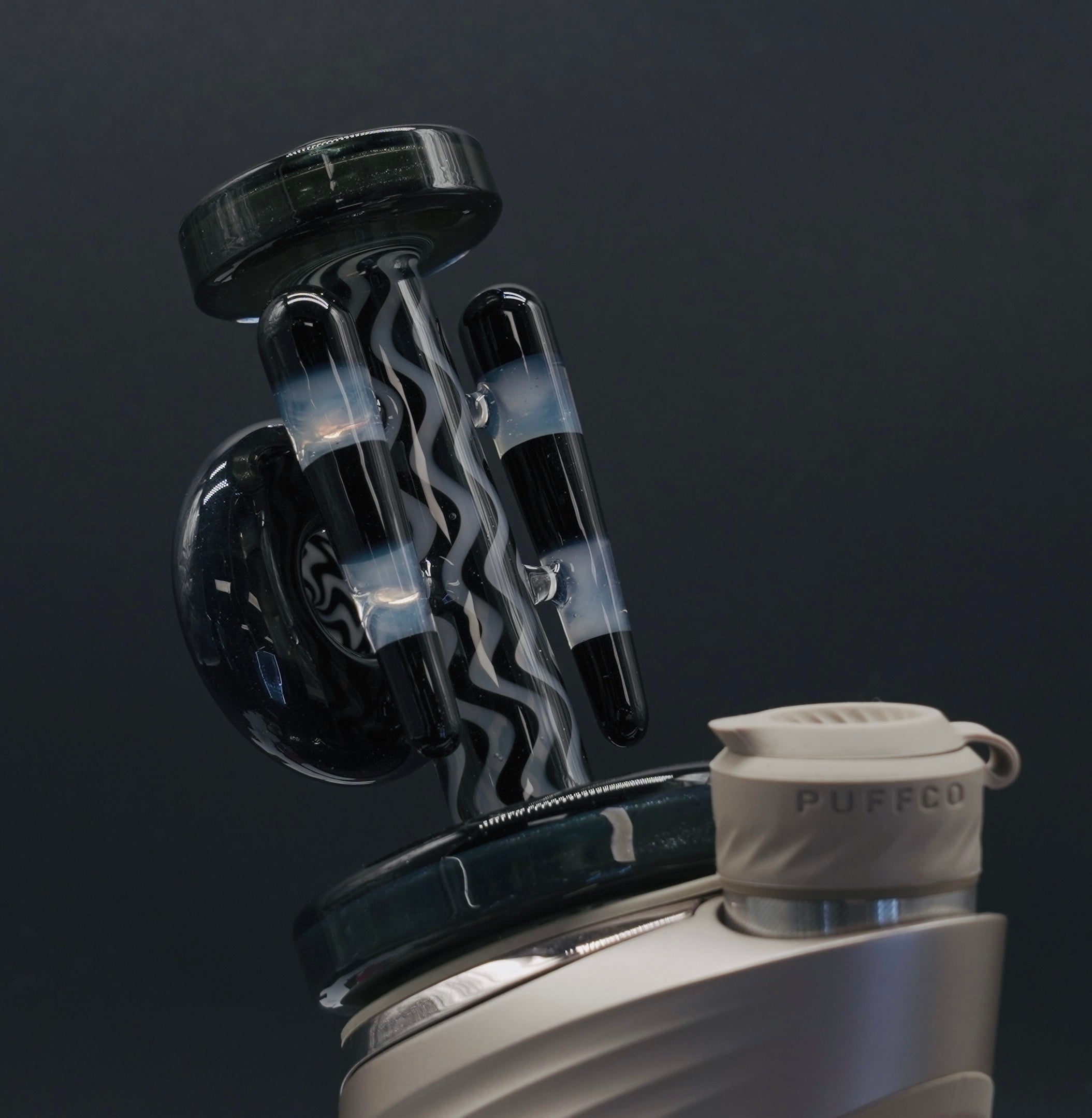 Smiley Glass Phantom Drop Dry Top Puffco Glass Attachment