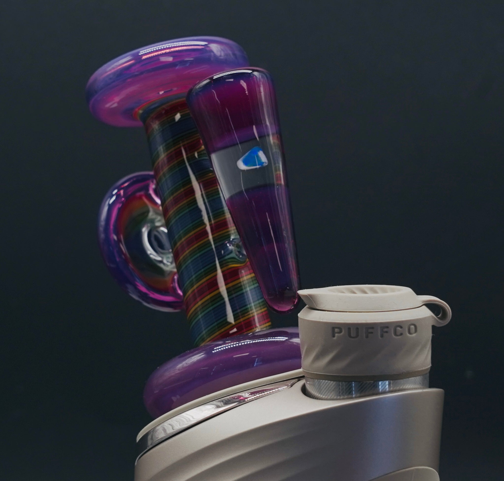 Smiley Glass Royal Spectrum Dry TOP Puffco Glass Attachment