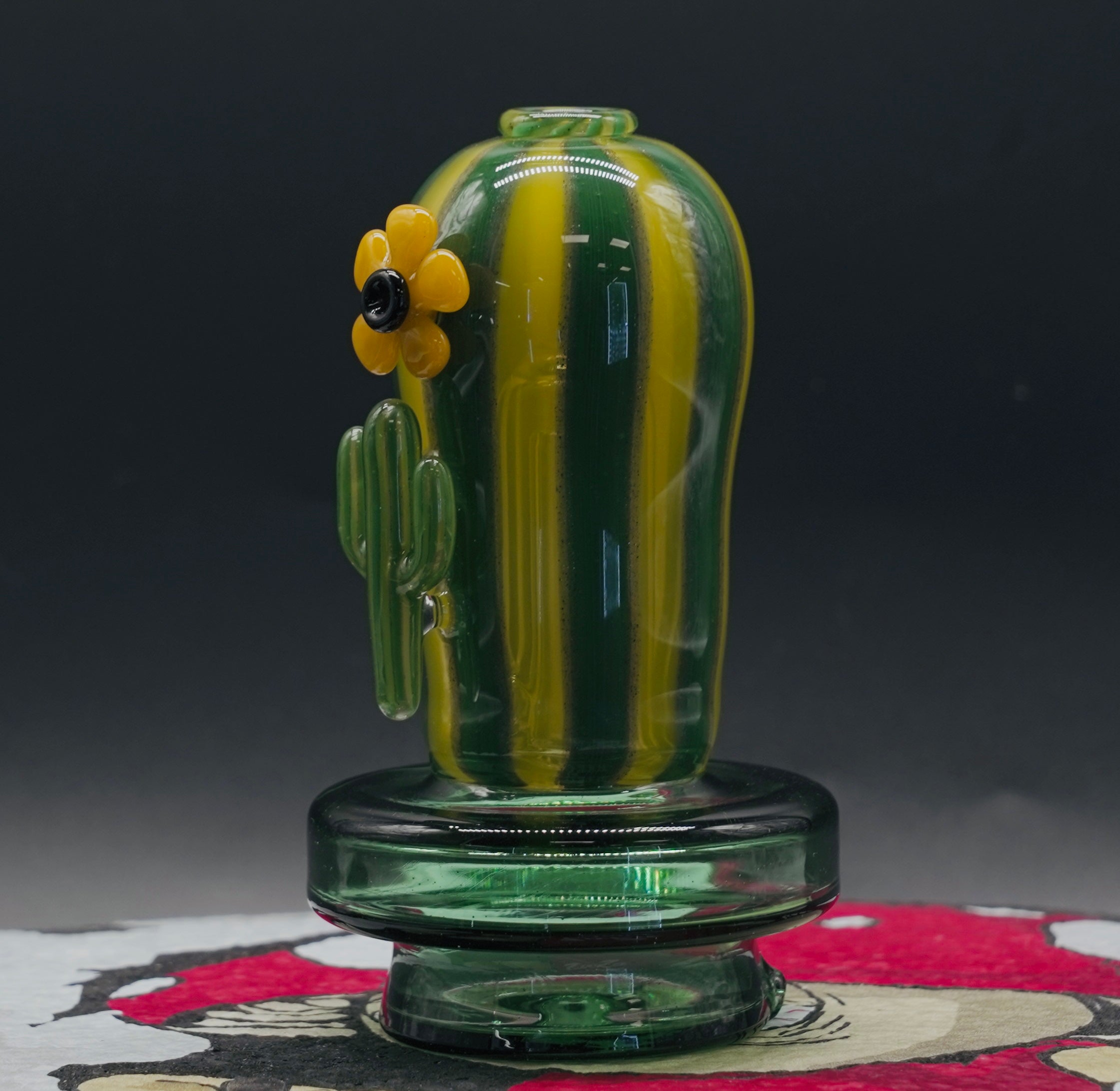 Smiley Glass Desert Bloom Cactus Puffco Attachment