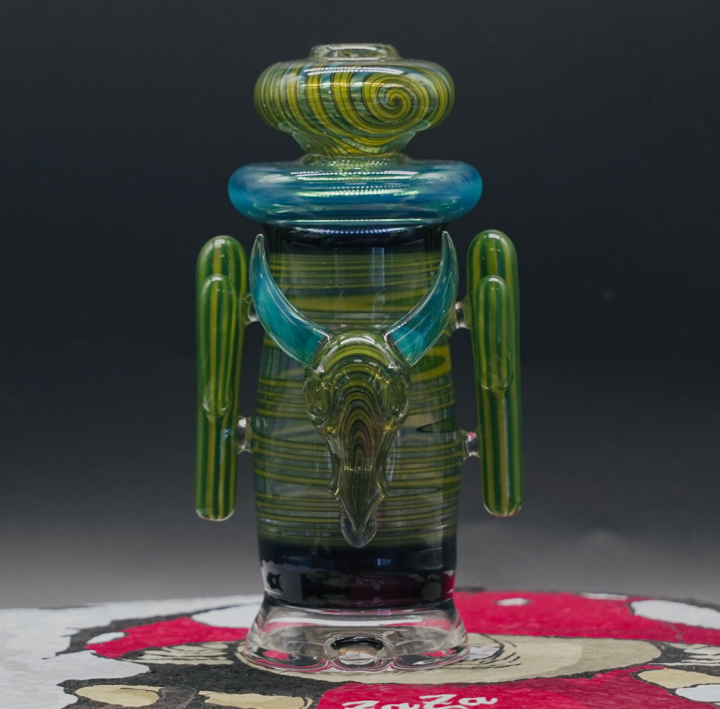 Smiley Glass Desert Skull Puffco Glass Attachment