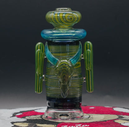 Smiley Glass Desert Skull Puffco Glass Attachment