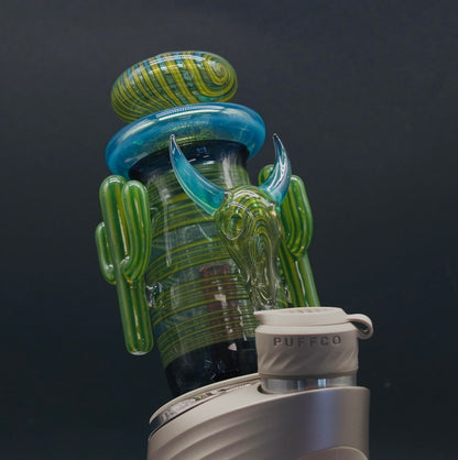 Smiley Glass Desert Skull Puffco Glass Attachment